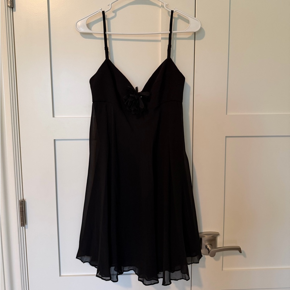 BCBG Elegant Black Chiffon Mini Dress